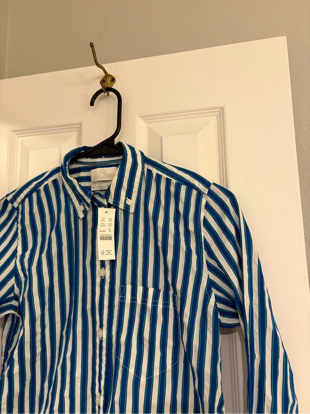 J.Crew Classic Fit Blue Stripe Button Down Shirt NWT 00